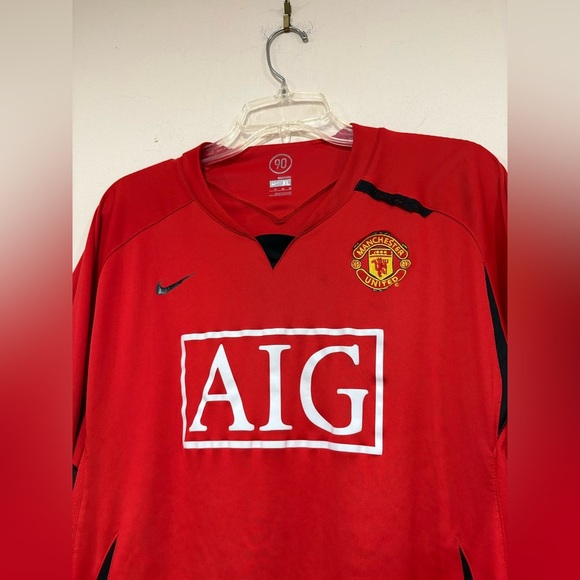 Nike 2007-09 Manchester United Long Sleeve Jersey Men's Size XL Red Shirt - Picture 2 of 9